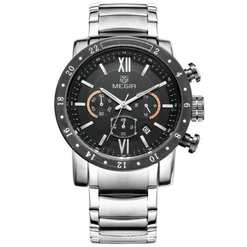 Megir 3008 Men Quartz Watch New Fashion Casual Full Steel Watches Relogio Masculino